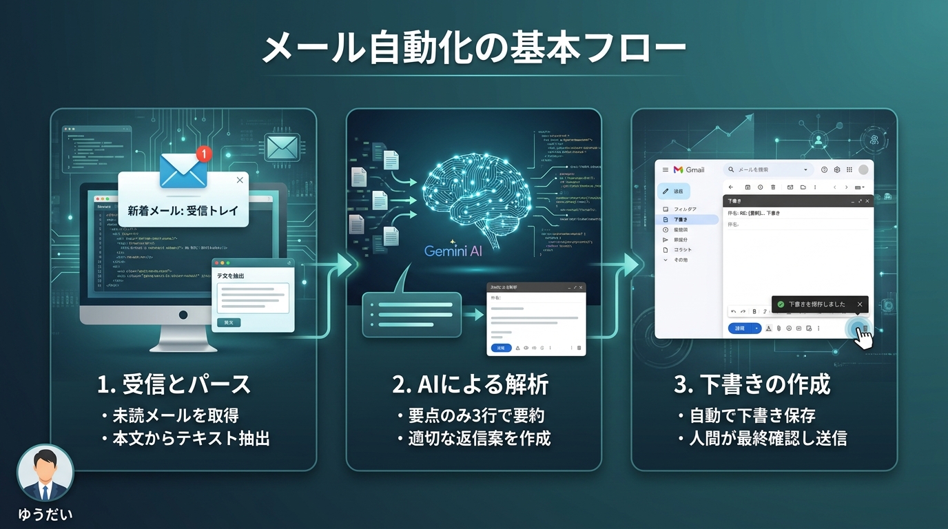 メール自動化の基本フロー
