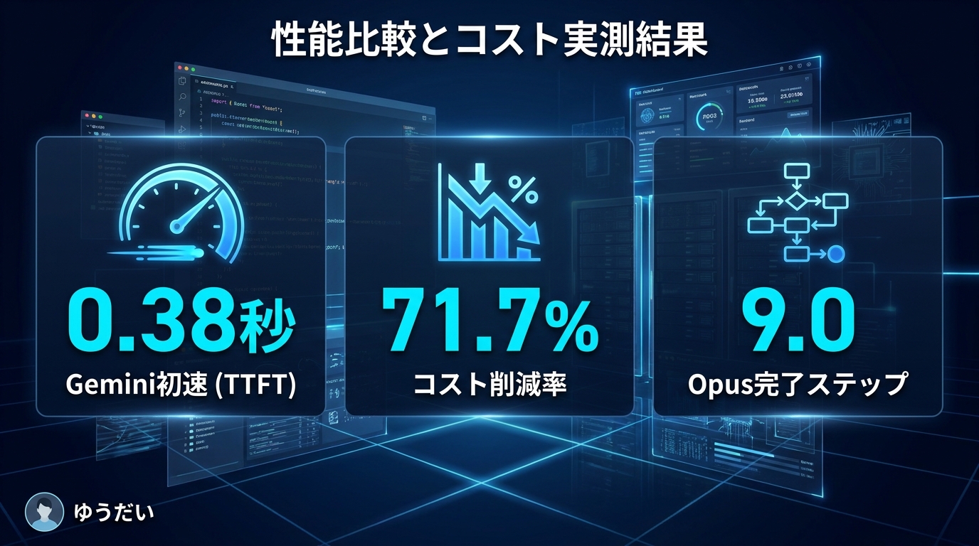 性能比較とコスト実測結果